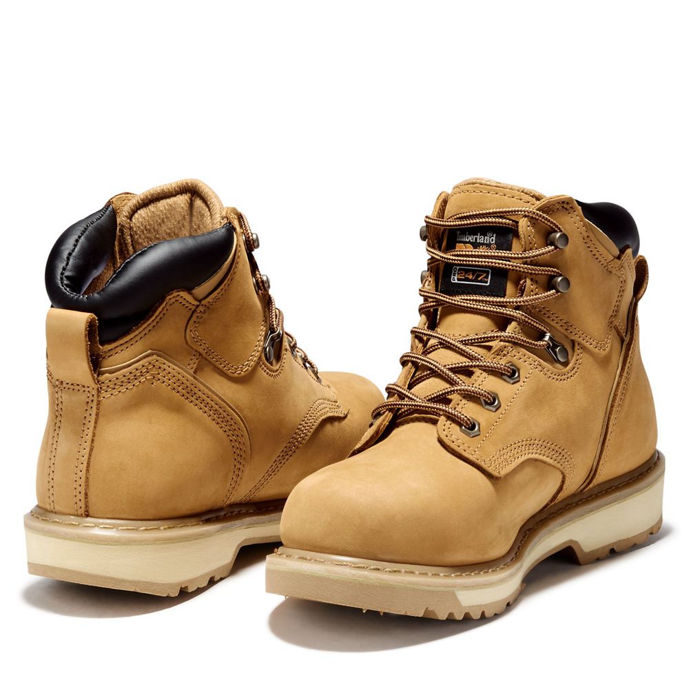 Bocanci De Muncă Timberland Barbati Maro - Pro® Pit Boss 6\" Steel Toe - Romania - OPBLQG208